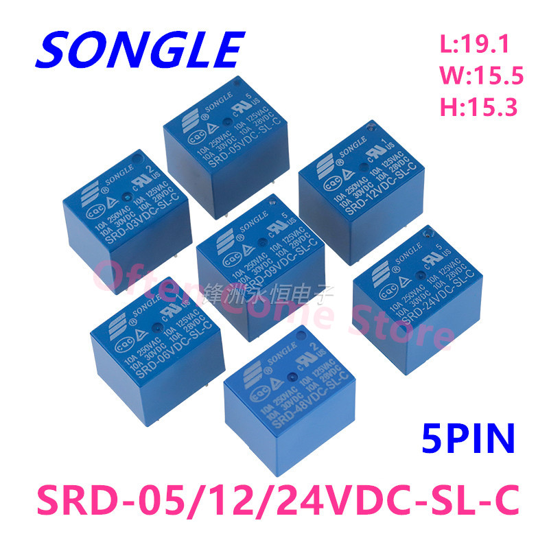 Shelly Relay Module - 5 adet Yeni Röle SRD-05VDC-SL-C SRD-12VDC-SL-C